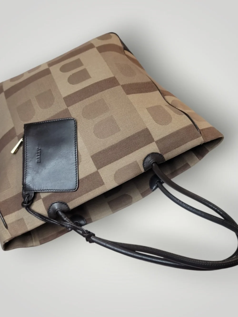 Bally Bevilacqua Monogram Canvas Tote Bag With Pouch EUC